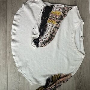 White and colored sleeve Women's Top free people